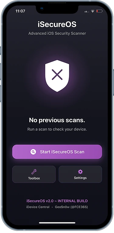 iSecureOS scanning a jailbroken iOS device